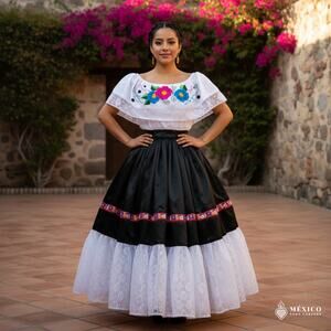 Mexican double circle practice skirt folklorico